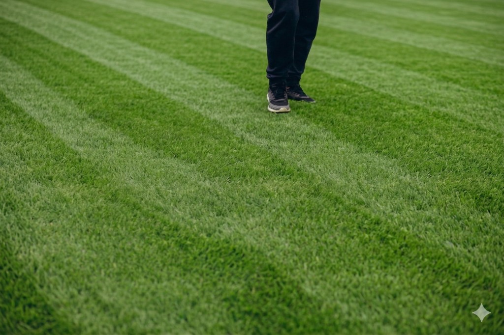 Nachher Rasenmähen Ergebnis